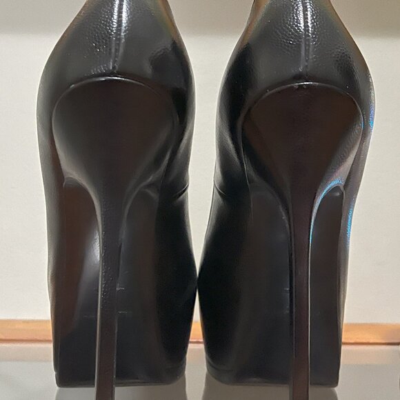 YSL: TRIBTOO 105 Pump, Black Leather, Size 40 (9) - Picture 6 of 8
